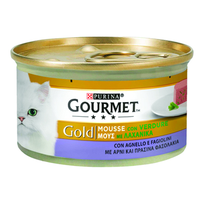 GOURMET GOLD MOUSSE CON AGNELLO E FAGIOLI GR.85