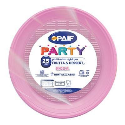 PAIF PIATTI FRUTTA&DESSERT COLORATI ROSA X25