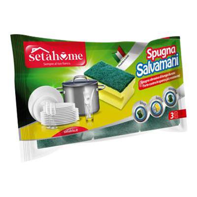 SETAHOME SPUGNA ABRASIVA X3 SALVAMANI CM.8,5X6,4