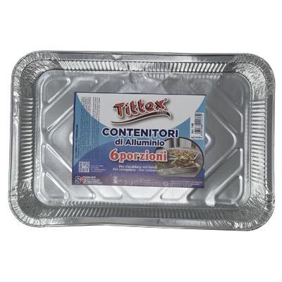 TITTEX CONTENITORI ALLUMINIO 6PORZIONE X 2 PZ