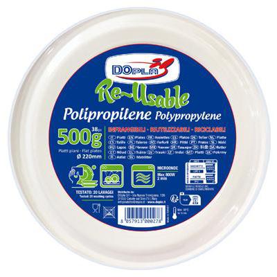DOPLA REUSABLE PIATTI PIANI D220 BIANCO 500GR