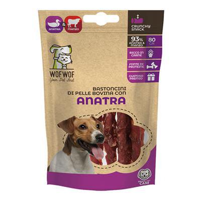 WOFWOF BASTONCINI BOVINA/ANATRA SNACK CANE GR.80