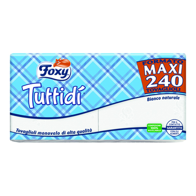 FOXY TUTTIDI'TOVAGL.33X1VELO 240 PZ.MAXI BIANCO NATURALE COD