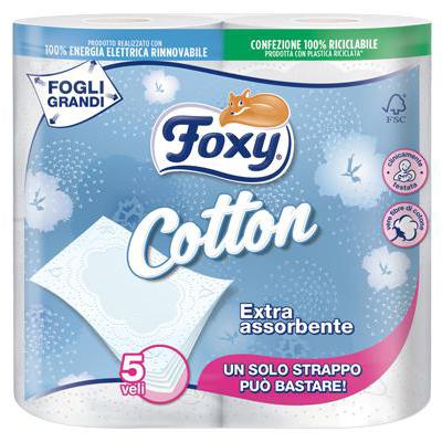FOXY CARTA IGIENICA COTTON 4 ROTOLI 5 VELI