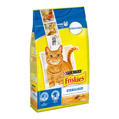 FRISKIES GATTI STERILIZZATI TACCHINO/VERD. KG.1,5