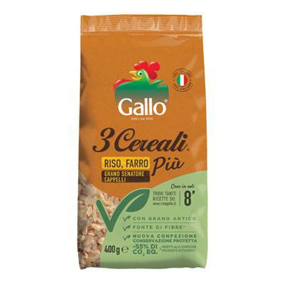 GALLO RISO 3 CEREALI PIU GR.400