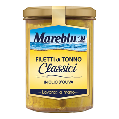 MAREBLU TONNO IN VETRO OLIO DIOLIVA GR.180