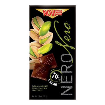 NERO NERO PISTACCHIO CROCCANTEGR.75  70%CACAO